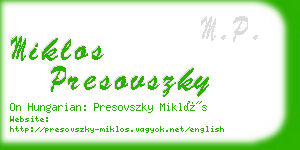 miklos presovszky business card